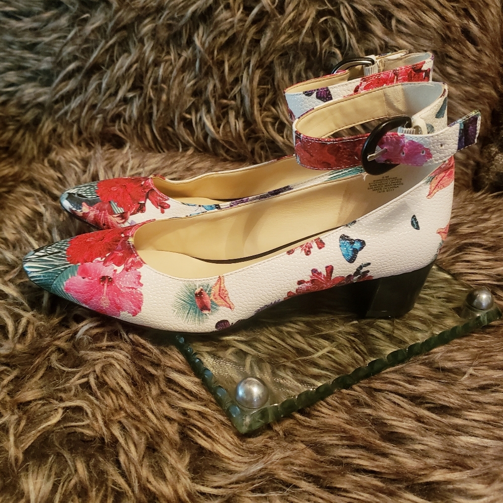 Nine West Pruce Block Heels Multi Color Size 9m - image 3